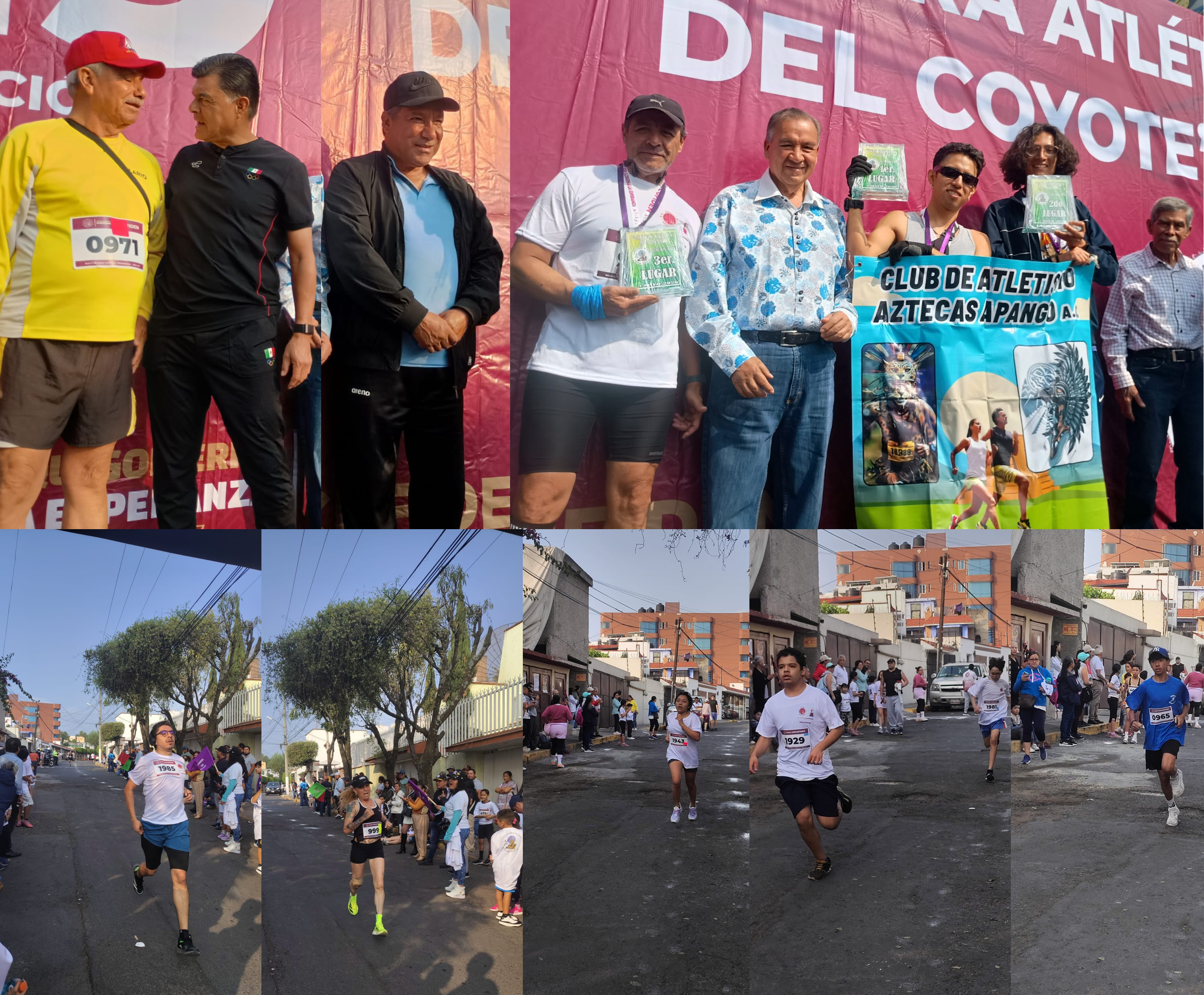 Carrera Santa Cruz del Monte con Carlos Mercenario, director de IMCUFIDEN, Miguel Reyes Esequiel, David Parra, Guillermo Torres