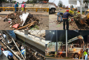 Retiro de basura y desazolve realizan trabajadores de Naucalpan, tras las lluvias de ayer