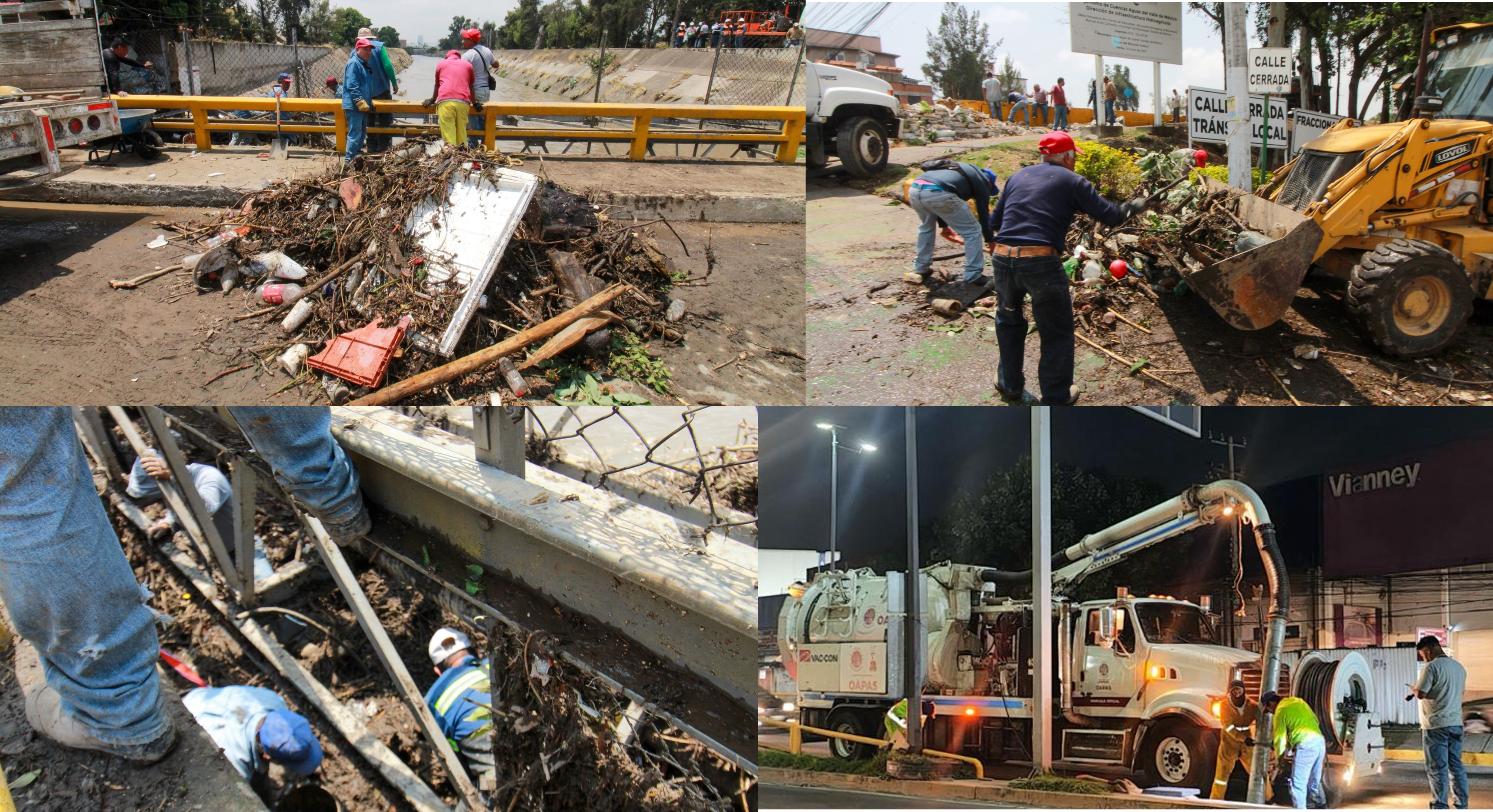 Retiro de basura y desazolve realizan trabajadores de Naucalpan, tras las lluvias de ayer