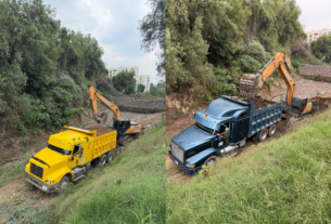 Retiran azolve de una presa de La Cañada, Atizapán de Zaragoza