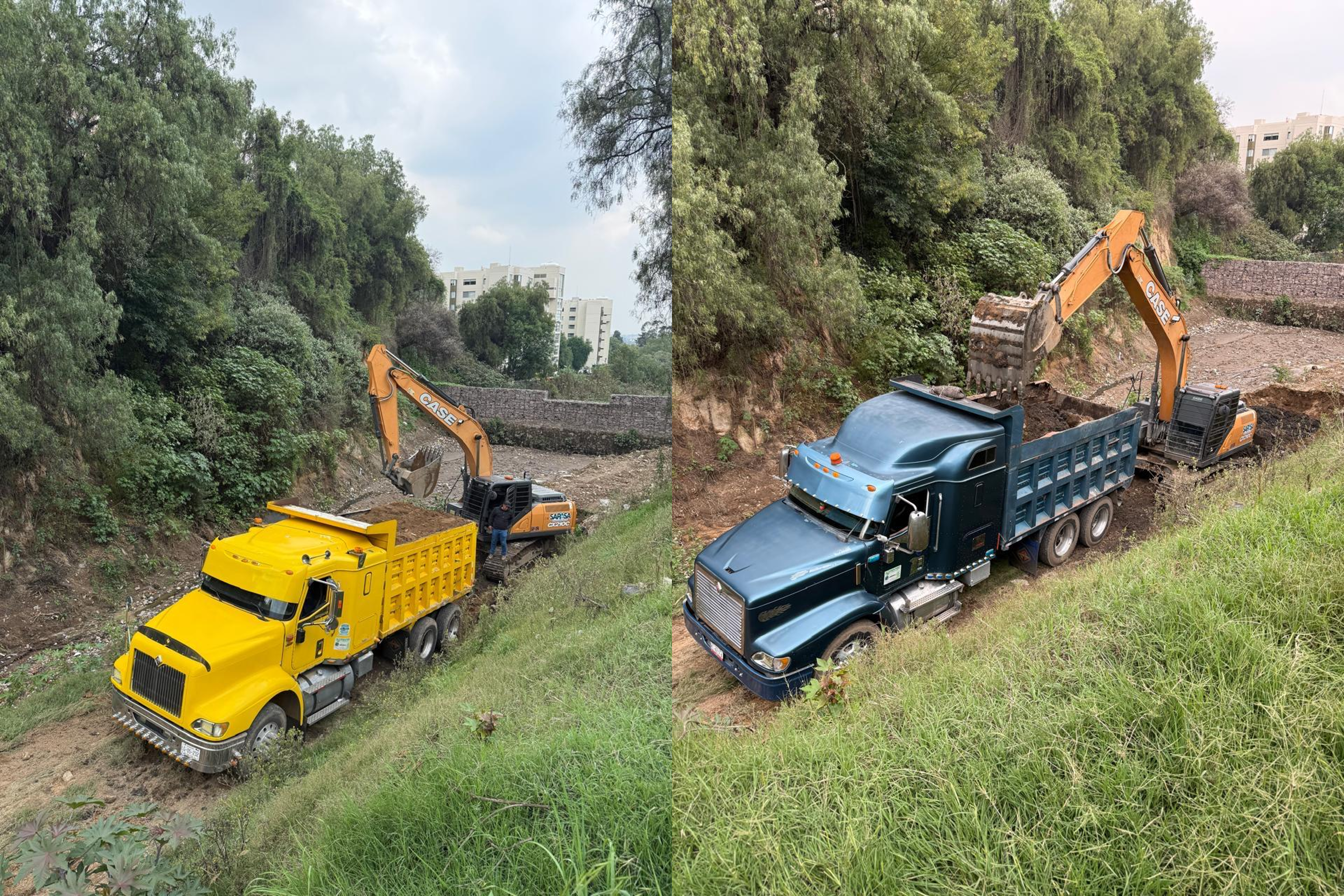 Retiran azolve de una presa de La Cañada, Atizapán de Zaragoza