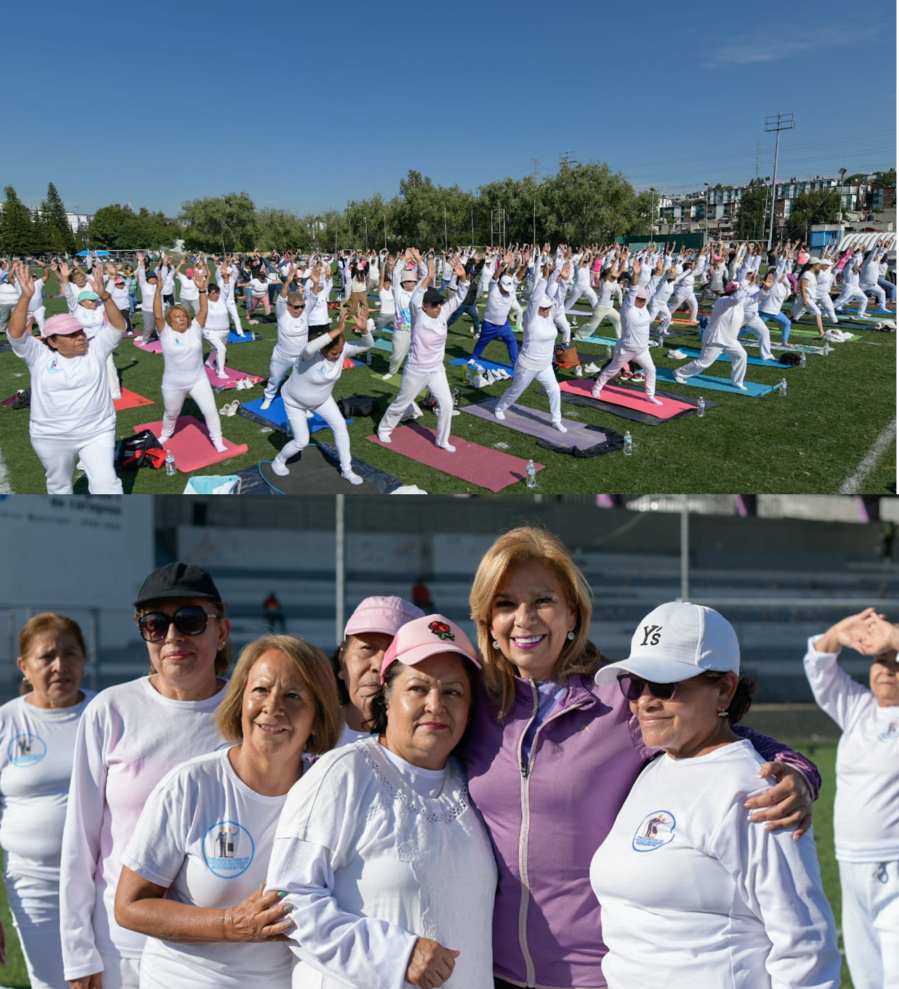 Mega clase de yoga fomenta hábitos saludables en Atizapán de Zaragoza