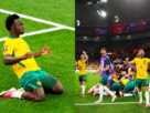 Nestory Irankunda festeja primer gol de Australia 2 sobre Turquía 0