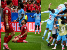 Frustración de Cristiano Ronaldo y demás jugadores de Portugal ante los crecidos de República del Congo