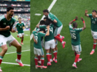 Raúl Jiménez y Julián Quiñónez festejan sus anotaciones con las que México ganó su primer partido