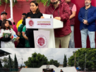 Isaac Montoya, alcalde de Naucalpan inauguración rehabilitación de canchas en San Antonio Someyucan