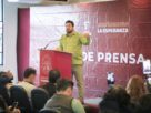 Isaac Montoya, alcalde de gobierno de Naucalpan, en rueda de prensa