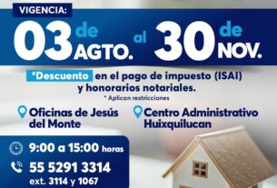 Darán facilidades para escriturar propiedades en Huixquilucan