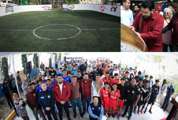 La cancha de futbol 14 fue rehabilitada por el gobierno de Naucalpan en la Nueva San Rafael