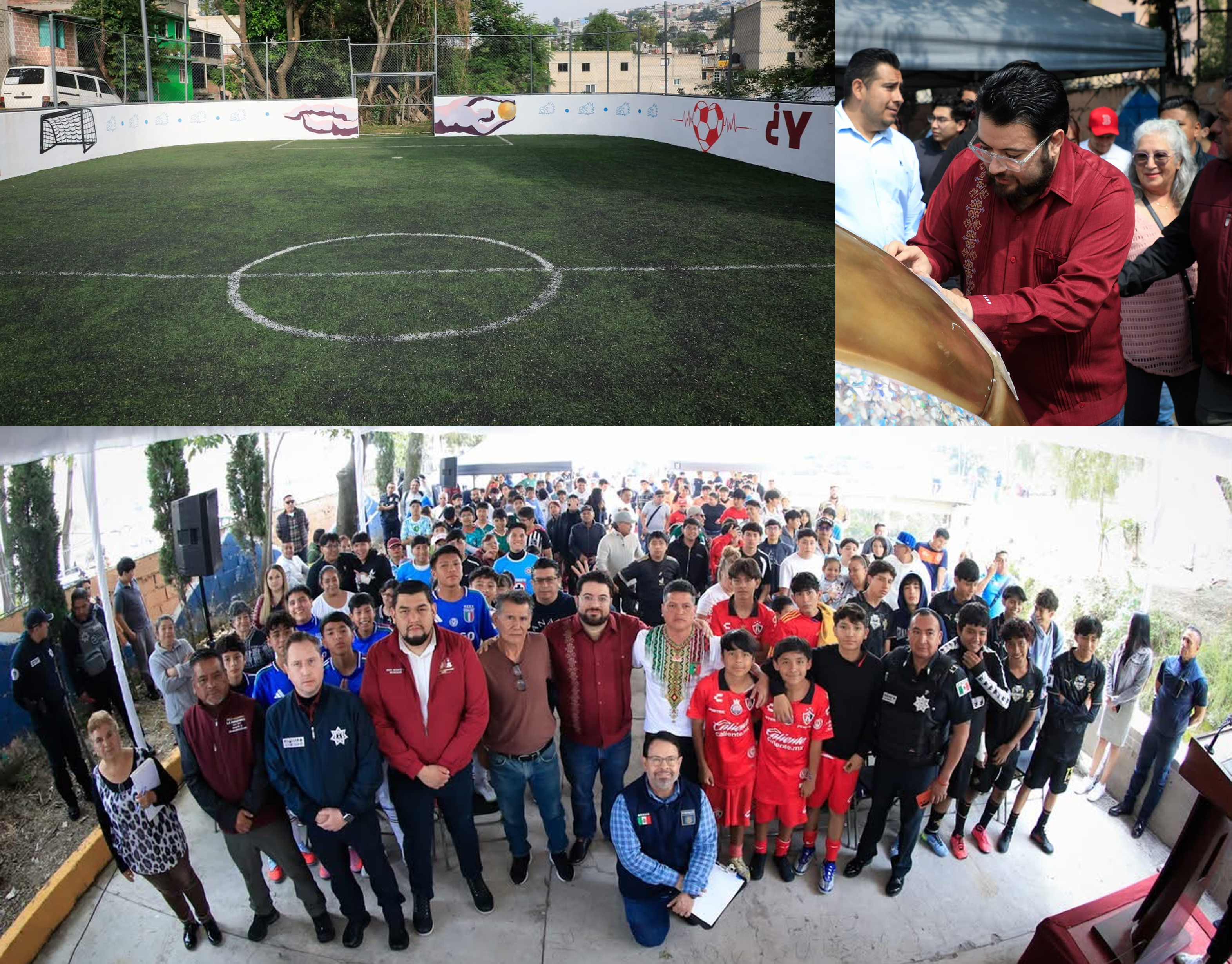 La cancha de futbol 14 fue rehabilitada por el gobierno de Naucalpan en la Nueva San Rafael