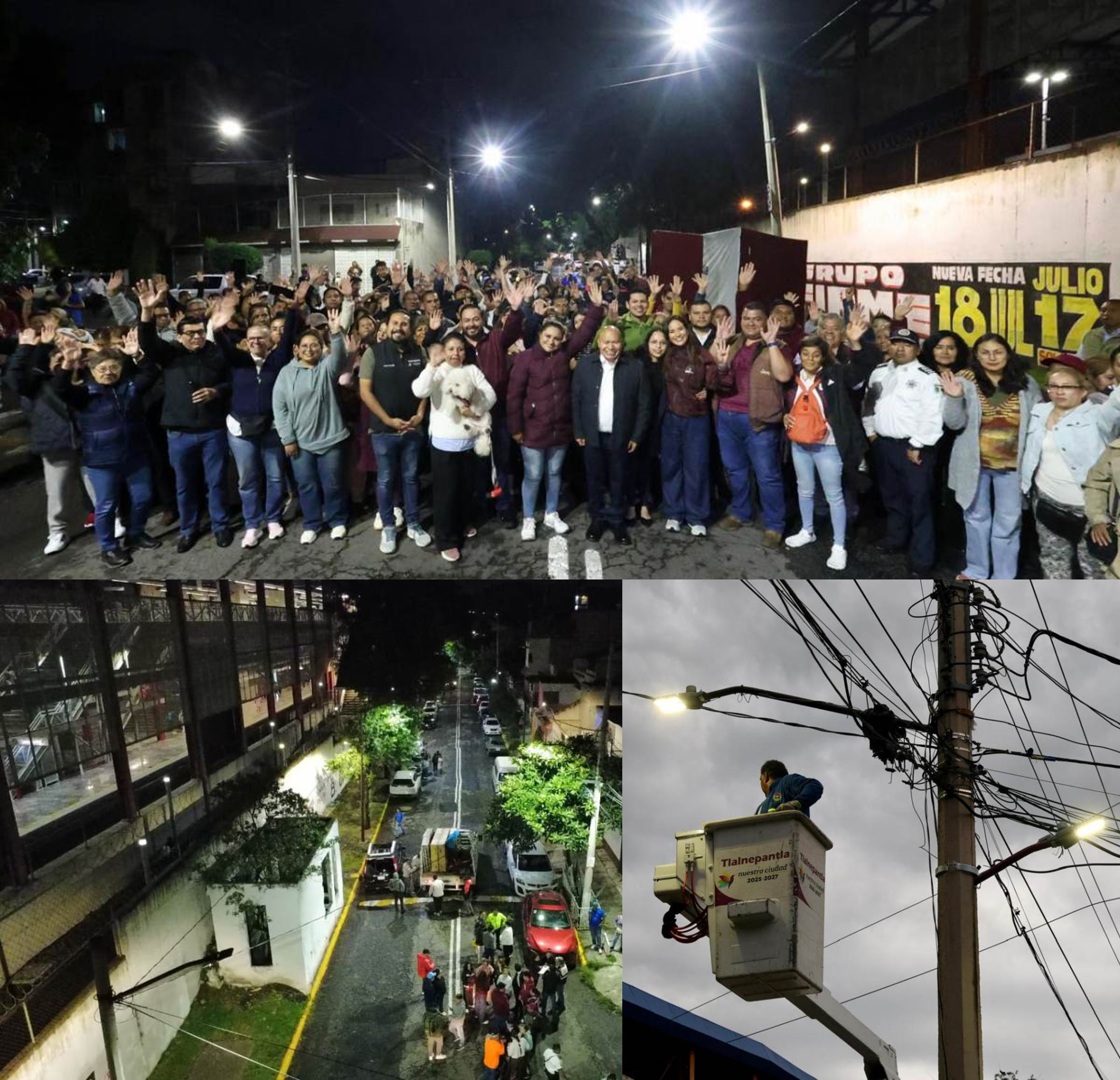 Más calles iluminadas para seguridad de familias en Tlalnepantla