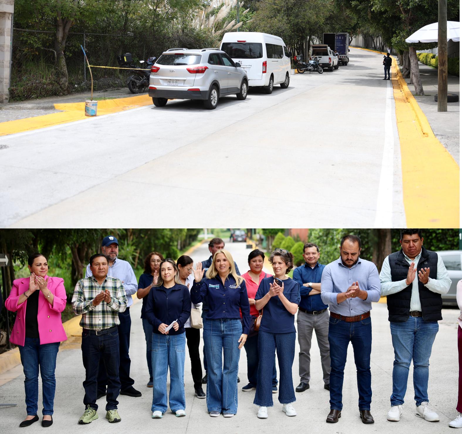 Gobierno de Romina Contreras Carrasco en Huixquilucan suma dos calles repavimentadas con concreto