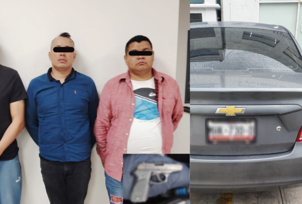 Detienen a tres presuntos asaltantes de usuarios de sucursales bancarias en Naucalpan