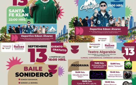 Programa de eventos musicales, populares y de orientación comunitaria por 78 años de Tlalnepantla