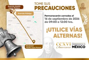 Recomiendan utilizar vías alternas de las 9 a las 12 horas por desfile cívico en Atizapán de Zaragoza