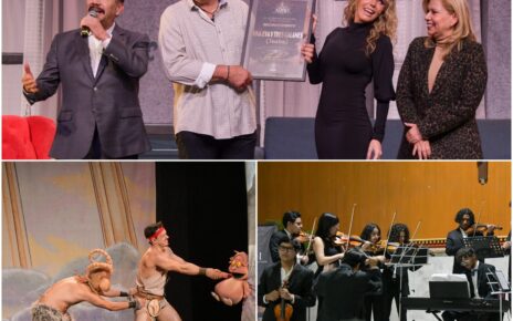 Alcalde de Atizapán de Zaragoza, Pedro Rodríguez Villegas entrega reconocimiento a Omar Fierro, Sabine Moussier y Plutarco Haza por grandes actuaciones en Festival Atzán