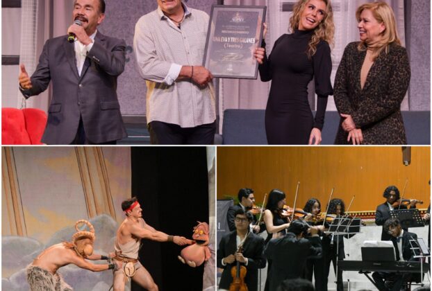 Alcalde de Atizapán de Zaragoza, Pedro Rodríguez Villegas entrega reconocimiento a Omar Fierro, Sabine Moussier y Plutarco Haza por grandes actuaciones en Festival Atzán