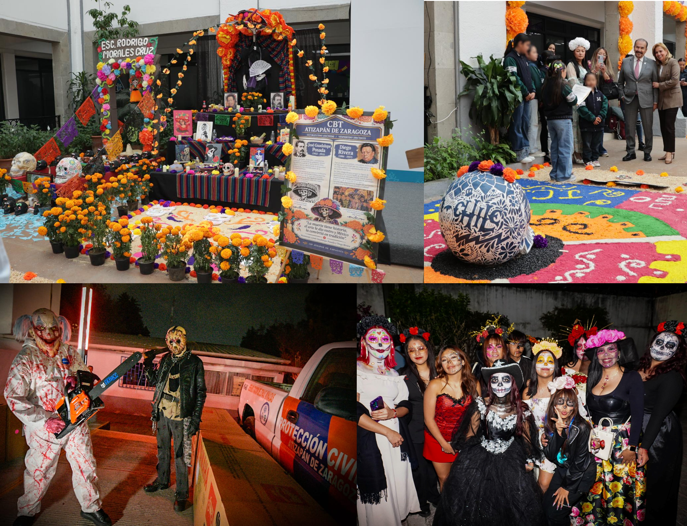 Ofrendas por Día de Muertos, paseo de Catrinas, callejoneada y Casa del Terror en Atizapán de Zaragoza