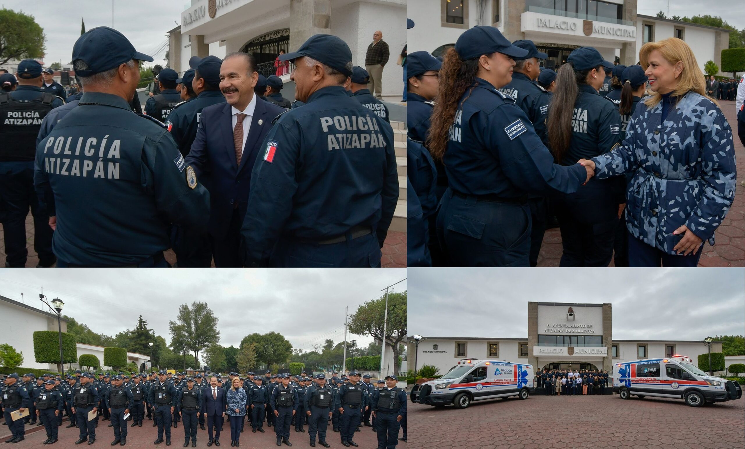 Pedro Rodríguez y Paty Arévalo reconocen a policías de Atizapán de Zaragoza