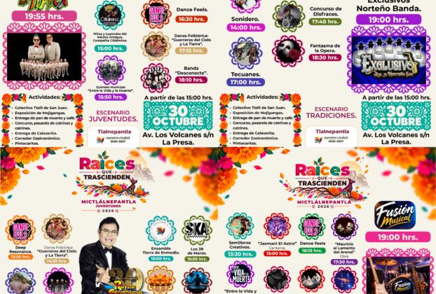 Grupos musicales, circo, teatro, concursos por Día de Muertos en Tlalnepantla